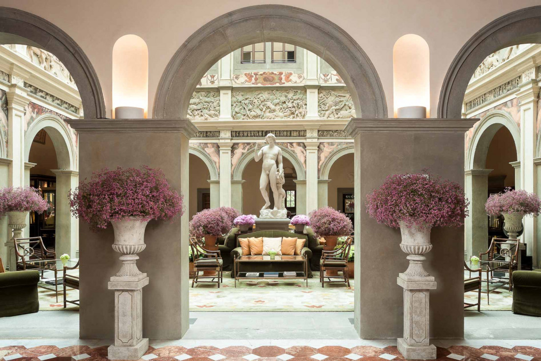 The lobby of the Four Seasons Hotel Florence, one of the city's most beautiful hotels © dr