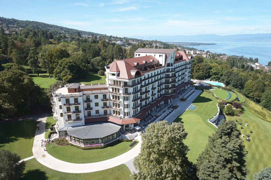 hôtel royal – evian resort | aerial view of the palace © dr